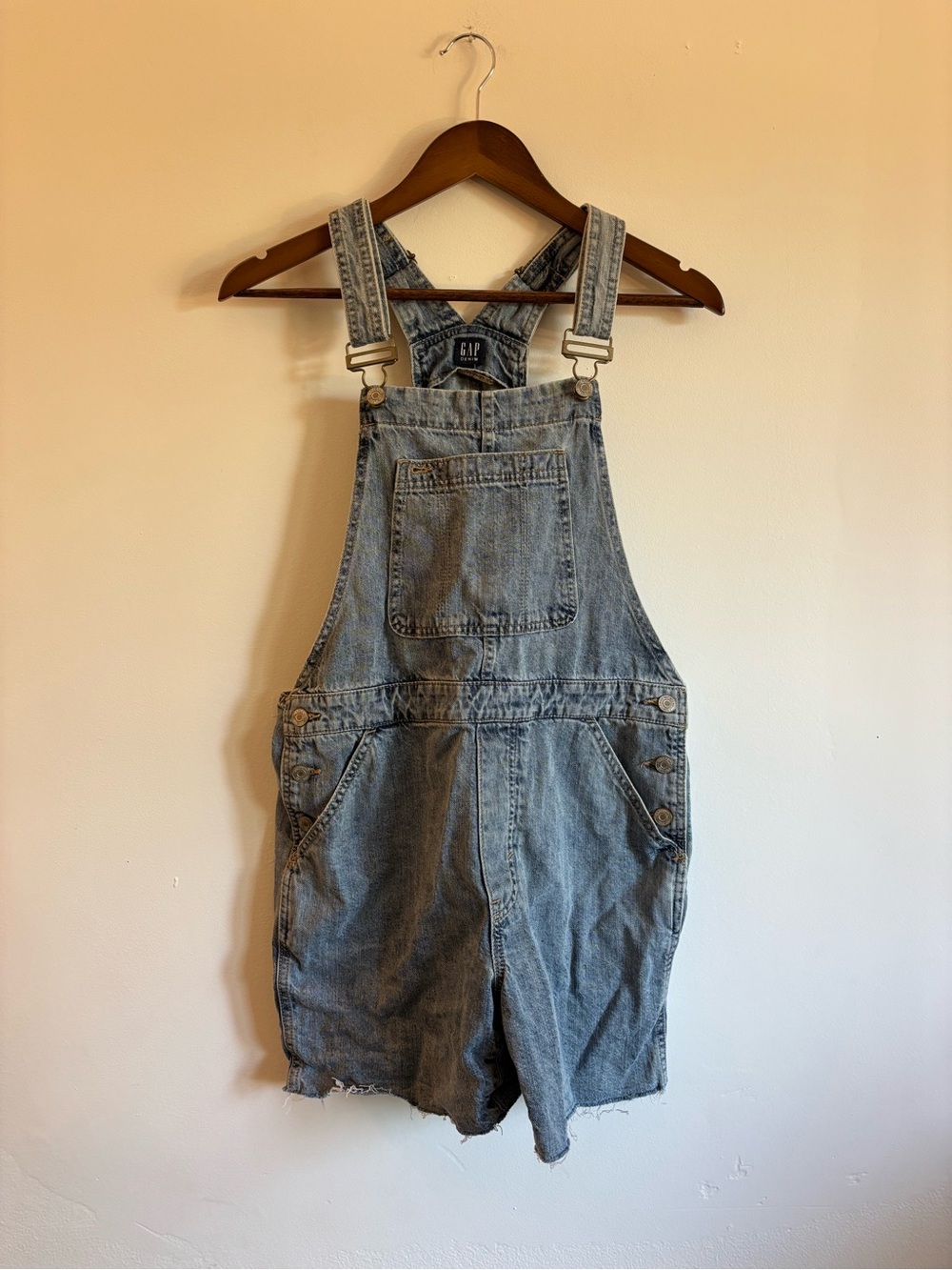 GAP Light Blue Denim Short Overalls - Women's